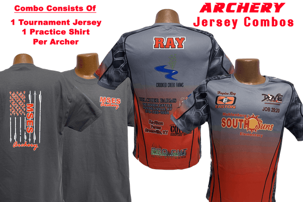 1/4 Zip Banded Collar Archery Jersey and Practice Shirt Combo (Team Pricing for 12+ Jerseys) - Dove Designs Pro